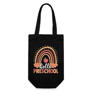 Hello Preschool Rainbow Back To School Cute Studen - Geschenkbeutel für Flaschen - Schwarz - Vorne