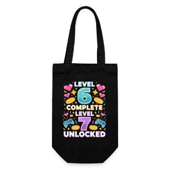 Level 6 Komplett Level 7 Freigeschaltet - Geschenkbeutel für Flaschen - Schwarz - Vorne