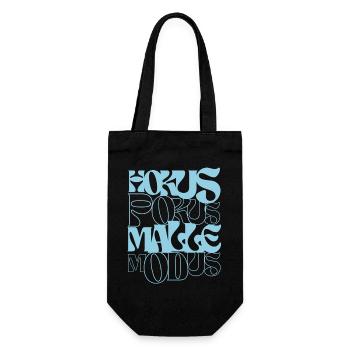 Hokus Pokus Malle Modus – Retro Wavy Style - Geschenkbeutel für Flaschen - Schwarz - Vorne