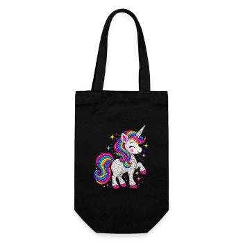 Unicorn Colorful Polka Dots  - Geschenkbeutel für Flaschen - Schwarz - Vorne