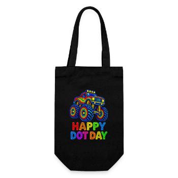 Happy Dot Day Monster Truck - Geschenkbeutel für Flaschen - Schwarz - Vorne