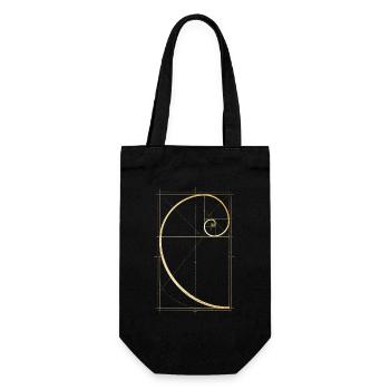 Fibonacci Spirale - Geschenkbeutel für Flaschen - Schwarz - Vorne
