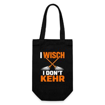 I Wisch I Don't Kehr Haushalt Humor Spruch - Geschenkbeutel für Flaschen - Schwarz - Vorne