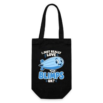 Ich liebe Blimps – fröhliche Luftschiff-Karikatur - Geschenkbeutel für Flaschen - Schwarz - Vorne