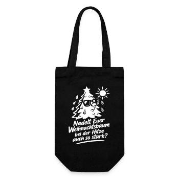 Nadelt Euer Weihnachtsbaum bei der Hitze auch so - Geschenkbeutel für Flaschen - Schwarz - Vorne