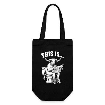 This Is Bullshit – Stier Klo Toilettenhumor - Geschenkbeutel für Flaschen - Schwarz - Vorne