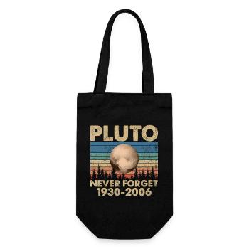 Pluto Zwergplanet Astronomie Weltraum Never Forget - Geschenkbeutel für Flaschen - Schwarz - Vorne
