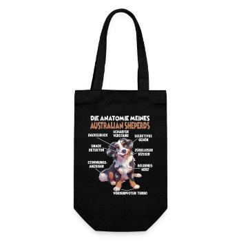  Australian Shepherd Hundehalter T Aussie Anatomie - Geschenkbeutel für Flaschen - Schwarz - Vorne