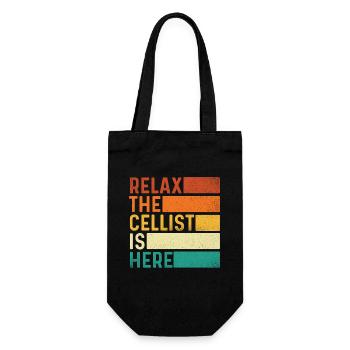 Entspann dich, der Cellist ist hier – Cello-Orchester - Geschenkbeutel für Flaschen - Schwarz - Vorne