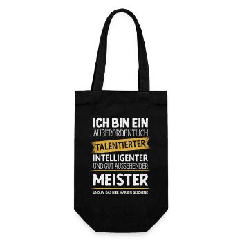 Meister Handwerk Meisterprüfung Handwerker - Geschenkbeutel für Flaschen - Schwarz - Vorne