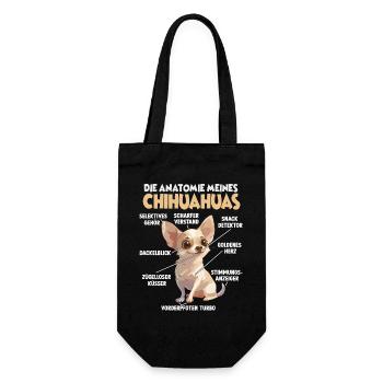 Chihuahua Hundebesitzer Geschenk Chihuahua - Geschenkbeutel für Flaschen - Schwarz - Vorne