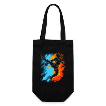 Muay Thai Kampfsport Kickboxer Mädchen Kickboxen  - Geschenkbeutel für Flaschen - Schwarz - Vorne