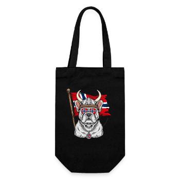  Wikinger Bulldogge Norwegen Flagge Skandinavien - Geschenkbeutel für Flaschen - Schwarz - Vorne
