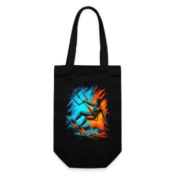 Kitesurfing Kitesurf Herren Kinder Kitesurfen - Geschenkbeutel für Flaschen - Schwarz - Vorne