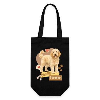 Doodle Hund Forever Herzchen - Geschenkbeutel für Flaschen - Schwarz - Vorne