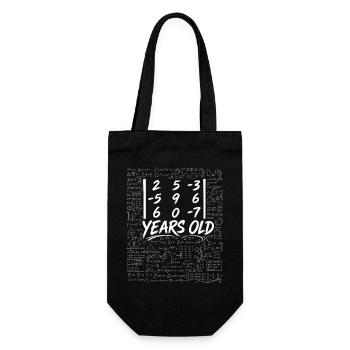 41. Geburtstag Determinant Matrix Mathematik-Nerd Lustig - Geschenkbeutel für Flaschen - Schwarz - Vorne