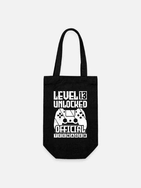 Level 13 freigeschalteter offizieller Teenager-Gamer - Geschenkbeutel für Flaschen - Schwarz