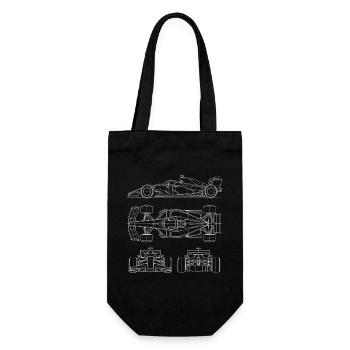 Rennwagen-Blueprint – Motorsport Engineer Racing - Geschenkbeutel für Flaschen - Schwarz - Vorne