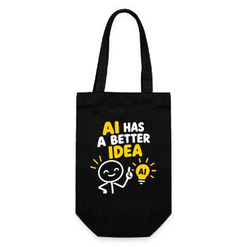 KI hat eine bessere Idee - Geschenkbeutel für Flaschen - Schwarz - Vorne