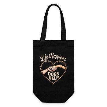Life Happens Hunde helfen Hundeliebhaber-Design - Geschenkbeutel für Flaschen - Schwarz - Vorne