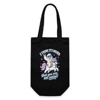 I Think It’s Weird Sasquatch Unicorn Bigfoot  - Geschenkbeutel für Flaschen - Schwarz - Vorne