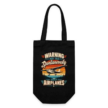 Spontanes Flugzeug-Wortspiel Vintage - Geschenkbeutel für Flaschen - Schwarz - Vorne