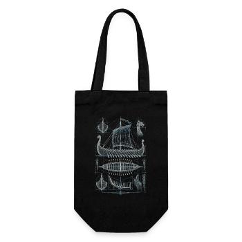 Norwegen Norweger Wikingerschiff - Geschenkbeutel für Flaschen - Schwarz - Vorne