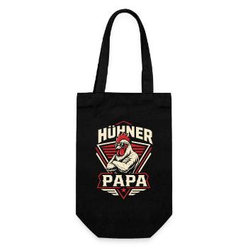 Hühner Papa Hühnerbesitzer Bauer - Geschenkbeutel für Flaschen - Schwarz - Vorne