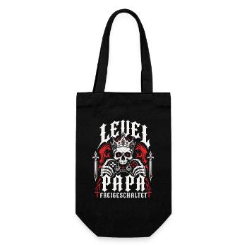 Level Vater freigeschaltet - Geschenkbeutel für Flaschen - Schwarz - Vorne