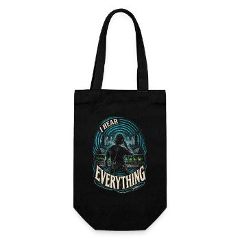 Tontechniker Tontechnik I Hear Everything - Geschenkbeutel für Flaschen - Schwarz - Vorne