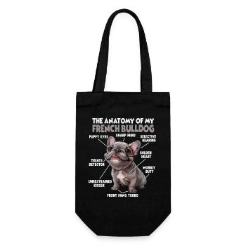 Französische Bulldogge Hundehalter T Frenchie  - Geschenkbeutel für Flaschen - Schwarz - Vorne