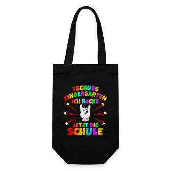 Tschüss Kindergarten Rocke Jetzt die Schule - Geschenkbeutel für Flaschen - Schwarz - Vorne