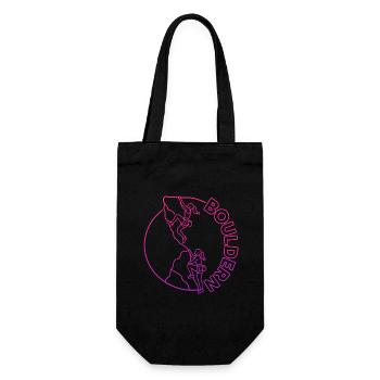 Boulder Frauen Klettern Bouldern - Geschenkbeutel für Flaschen - Schwarz - Vorne