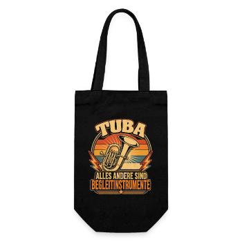 Tuba Witz Spruch Tubist Musiker - Geschenkbeutel für Flaschen - Schwarz - Vorne