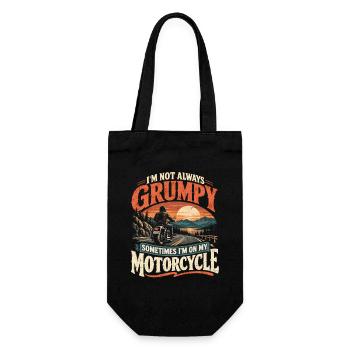 Manchmal bin ich auf meinem Motorrad lustiger Biker - Geschenkbeutel für Flaschen - Schwarz - Vorne