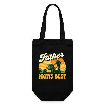 Vater Maws Best – lustiger Rasenmäher-Landschaftsgärtner Papa - Geschenkbeutel für Flaschen - Schwarz - Vorne