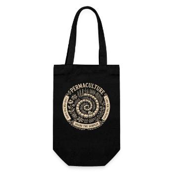 Permakultur-Kräuterspirale - Geschenkbeutel für Flaschen - Schwarz - Vorne