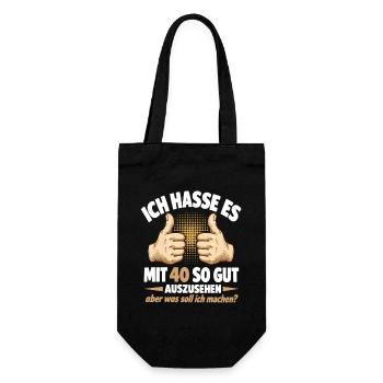Gut aussehen zum 40. Geburtstag - 40 Geburtstag - Geschenkbeutel für Flaschen - Schwarz - Vorne