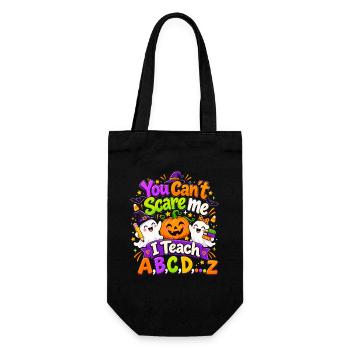 You Cant Scare Me Teach ABC Halloween - Geschenkbeutel für Flaschen - Schwarz - Vorne