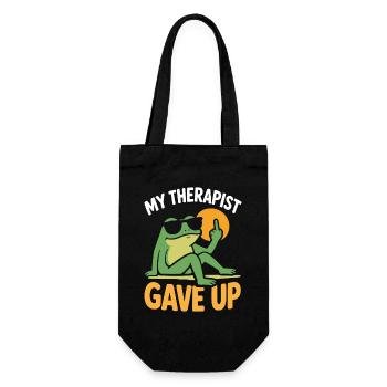 Mein Therapeut hat Frog Tee aufgegeben. - Geschenkbeutel für Flaschen - Schwarz - Vorne
