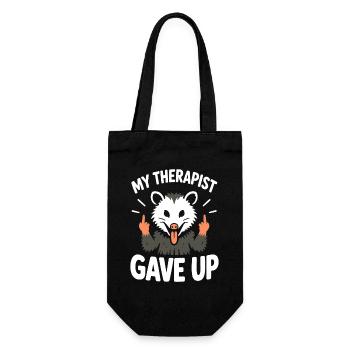 Mein Therapeut hat Ferret Tee aufgegeben - Geschenkbeutel für Flaschen - Schwarz - Vorne