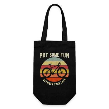 Put Some Fun Between Your Legs - Cycling - Geschenkbeutel für Flaschen - Schwarz - Vorne