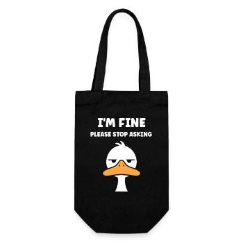 Mir geht's gut, Enten-Meme-Tee - Geschenkbeutel für Flaschen - Schwarz - Vorne