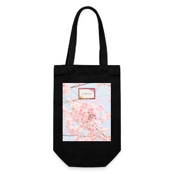 Japanische Sakura - Geschenkbeutel für Flaschen - Schwarz - Vorne