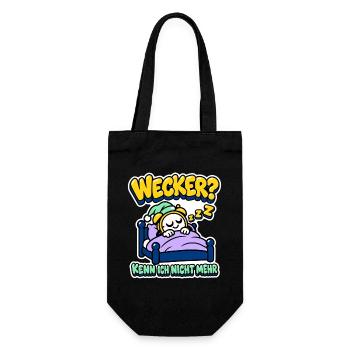Wecker? Kenn ich nicht mehr - Rente - Geschenkbeutel für Flaschen - Schwarz - Vorne