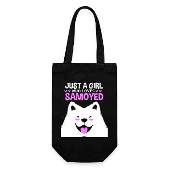 Samojede Hund Samoyed - Geschenkbeutel für Flaschen - Schwarz - Vorne