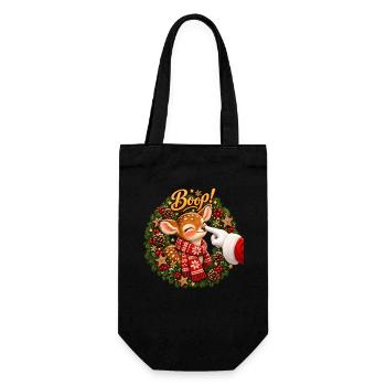 Boop! Cute Reindeer Christmas - Geschenkbeutel für Flaschen - Schwarz - Vorne