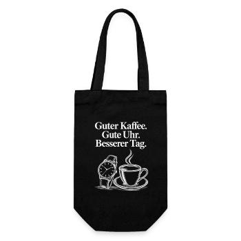 Kaffee Dampf Illustration Vintage - Geschenkbeutel für Flaschen - Schwarz - Vorne