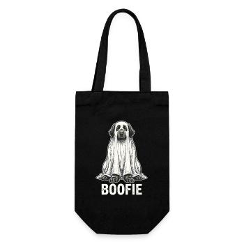 Boofie – Halloween-Neufundlandhund Newfie-Papa - Geschenkbeutel für Flaschen - Schwarz - Vorne