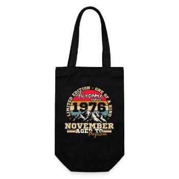November 1976 Vintage-Retro-Geburtstag - Geschenkbeutel für Flaschen - Schwarz - Vorne
